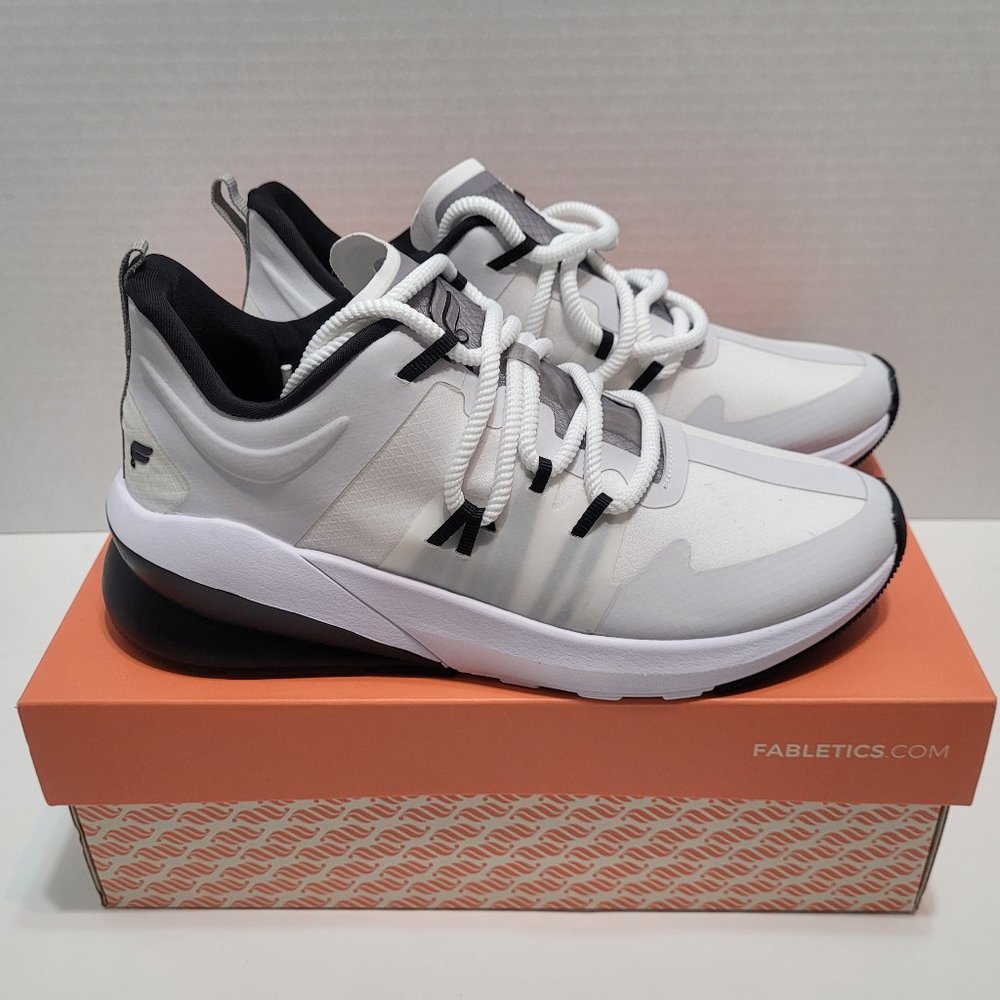 FABLETICS "Palms" Performance Sneakers; White & Black; New In Box; Size 6.5